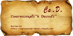Cseresznyák Dezső névjegykártya