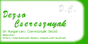 dezso cseresznyak business card